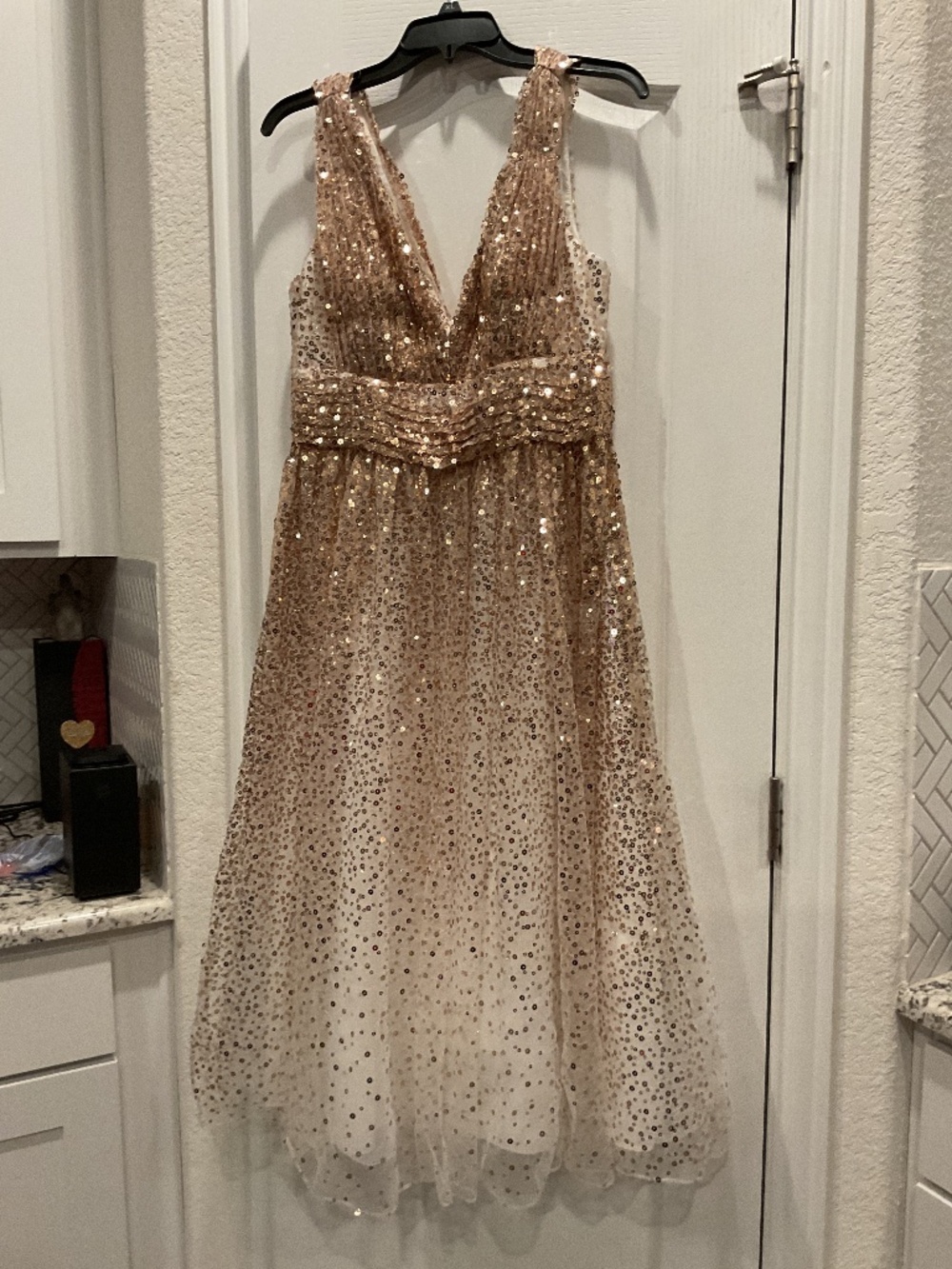 Gold and white sequin dress NWT